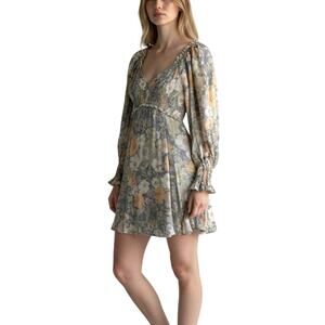 Fate x Anthropologie Floral Ruffled Chemise Mini Dress - S